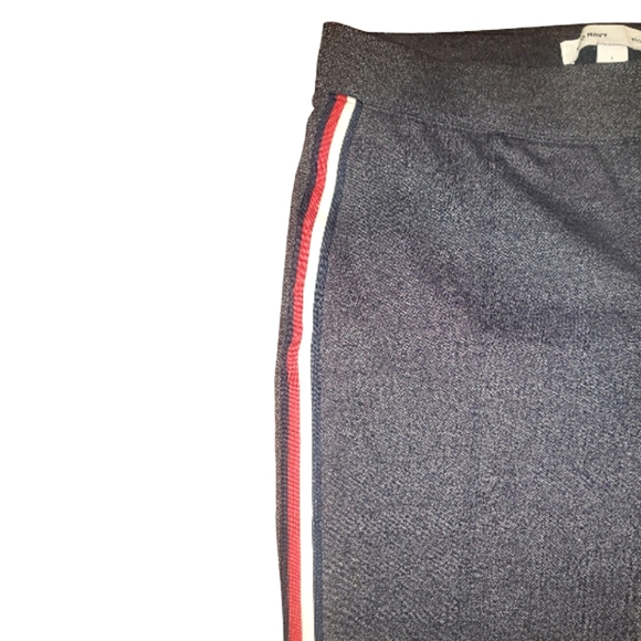 Old Navy Stevie Texture Blue Ponte Knit Side Stripes  High Waist Pants Large - Picture 5 of 16